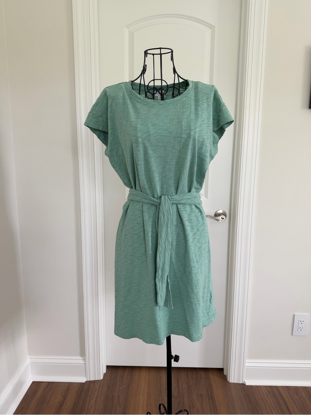 J. Crew Seafoam Tie-Waist Tee Dress
